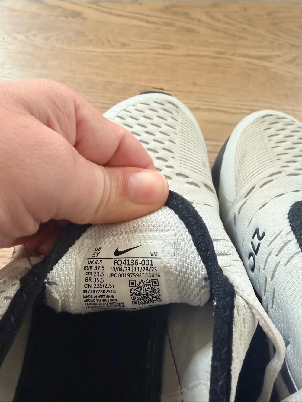 Nike AirMax 270 White and Black Athletic Sneakers
